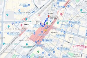 川崎駅からスリムビューティハウス川崎店へのアクセスMAP画像