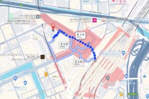 JR横浜駅からスリムビューティハウス横浜総本店へのアクセスMAP画像