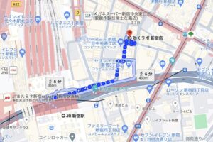 JR新宿駅から効くラボ新宿店へのアクセスMAP画像