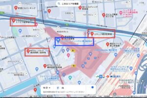 スリムビューティハウス横浜総本店近隣のパーキングMAP画像