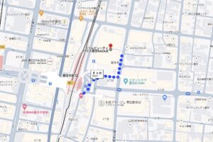 豊田市駅からスリムビューティハウス豊田GAZA店へのアクセスMAP画像